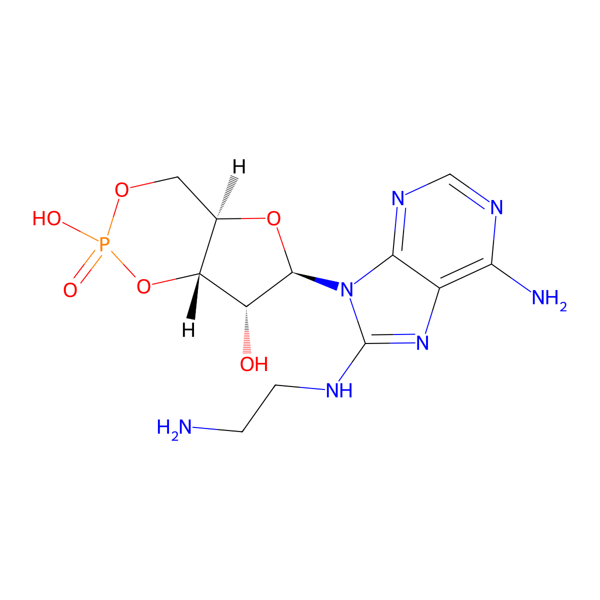 8-(2-Aminoethyl)aminoadenosine-3',5'-cyclic monophosphate molecular structure, CAS 61363-29-9