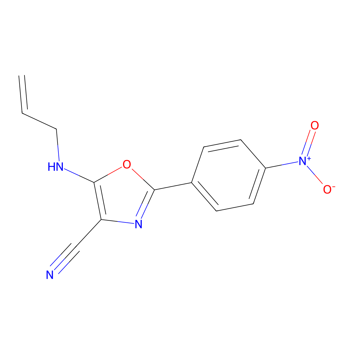 5-(Allylamino)-2-(4-nitrophenyl)oxazole-4-carbonitrile molecular structure, CAS 613649-78-8