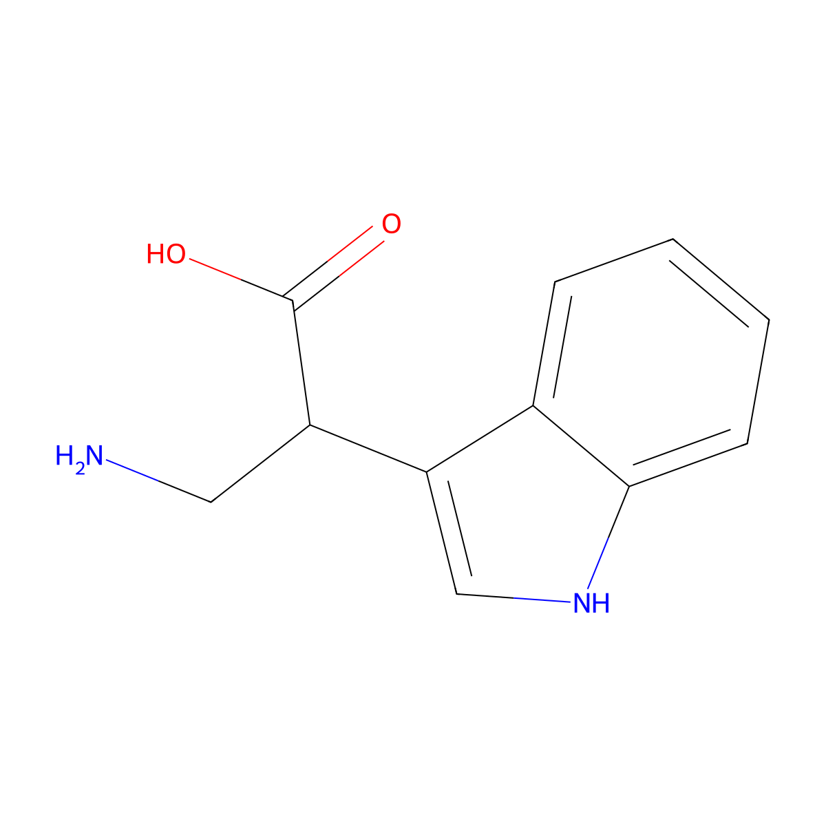 3-amino-2-(1H-indol-3-yl)propanoic acid molecular structure, CAS 61365-19-3