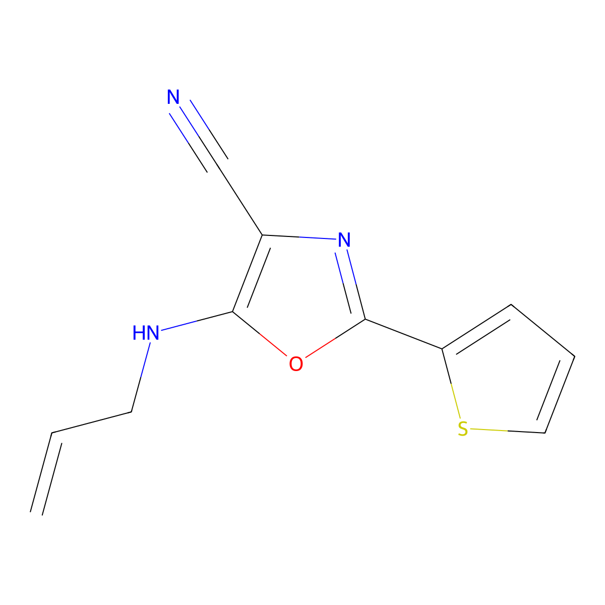 5-(Allylamino)-2-(2-thienyl)-1,3-oxazole-4-carbonitrile molecular structure, CAS 613650-10-5