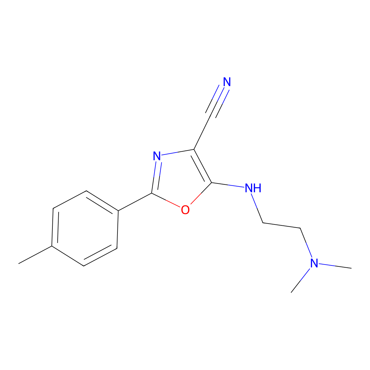 5-{[2-(Dimethylamino)ethyl]amino}-2-(4-methylphenyl)-1,3-oxazole-4-carbonitrile molecular structure, CAS 613650-36-5
