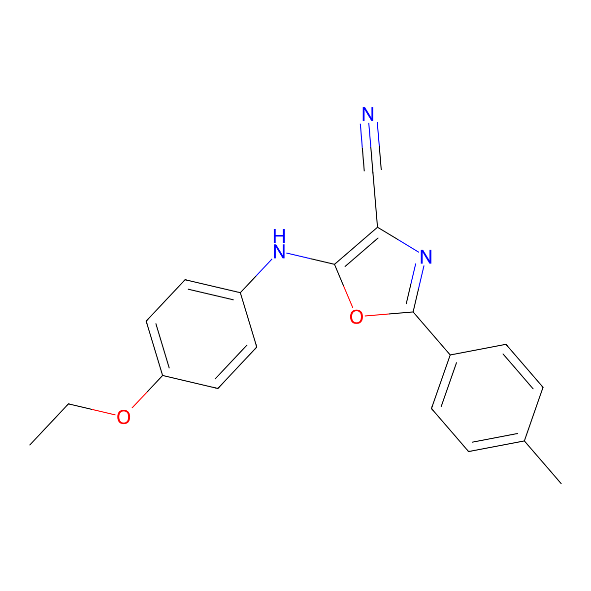 5-(4-Ethoxyanilino)-2-(4-methylphenyl)-1,3-oxazole-4-carbonitrile molecular structure, CAS 613650-39-8