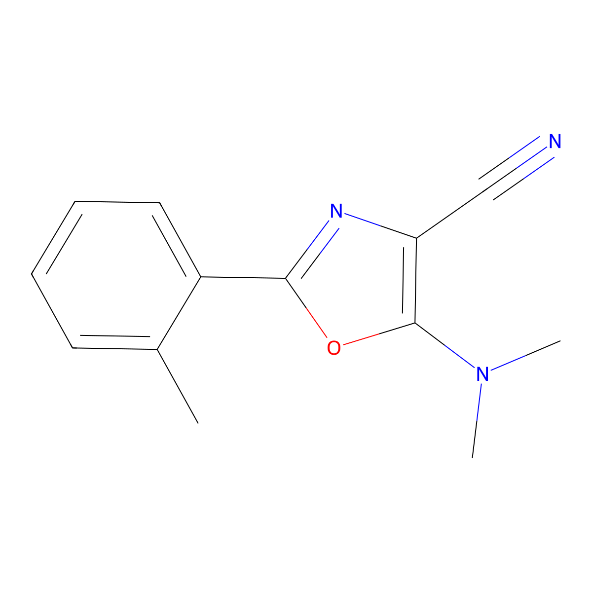 5-(Dimethylamino)-2-(2-methylphenyl)-1,3-oxazole-4-carbonitrile molecular structure, CAS 613650-80-9