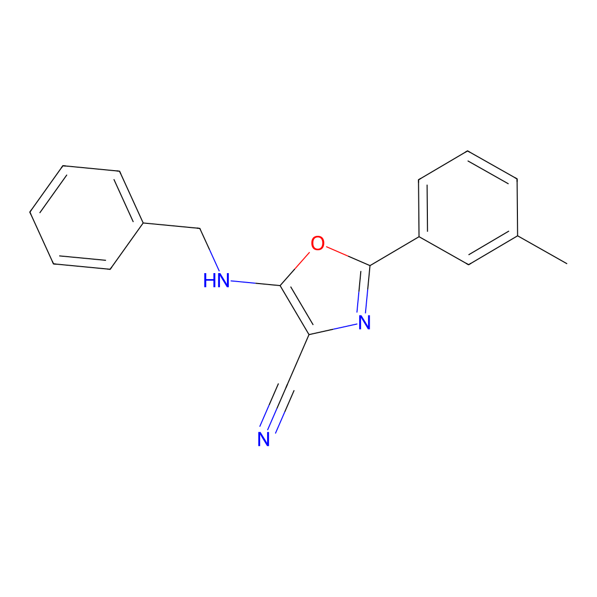 5-(Benzylamino)-2-(3-methylphenyl)-1,3-oxazole-4-carbonitrile molecular structure, CAS 613650-92-3