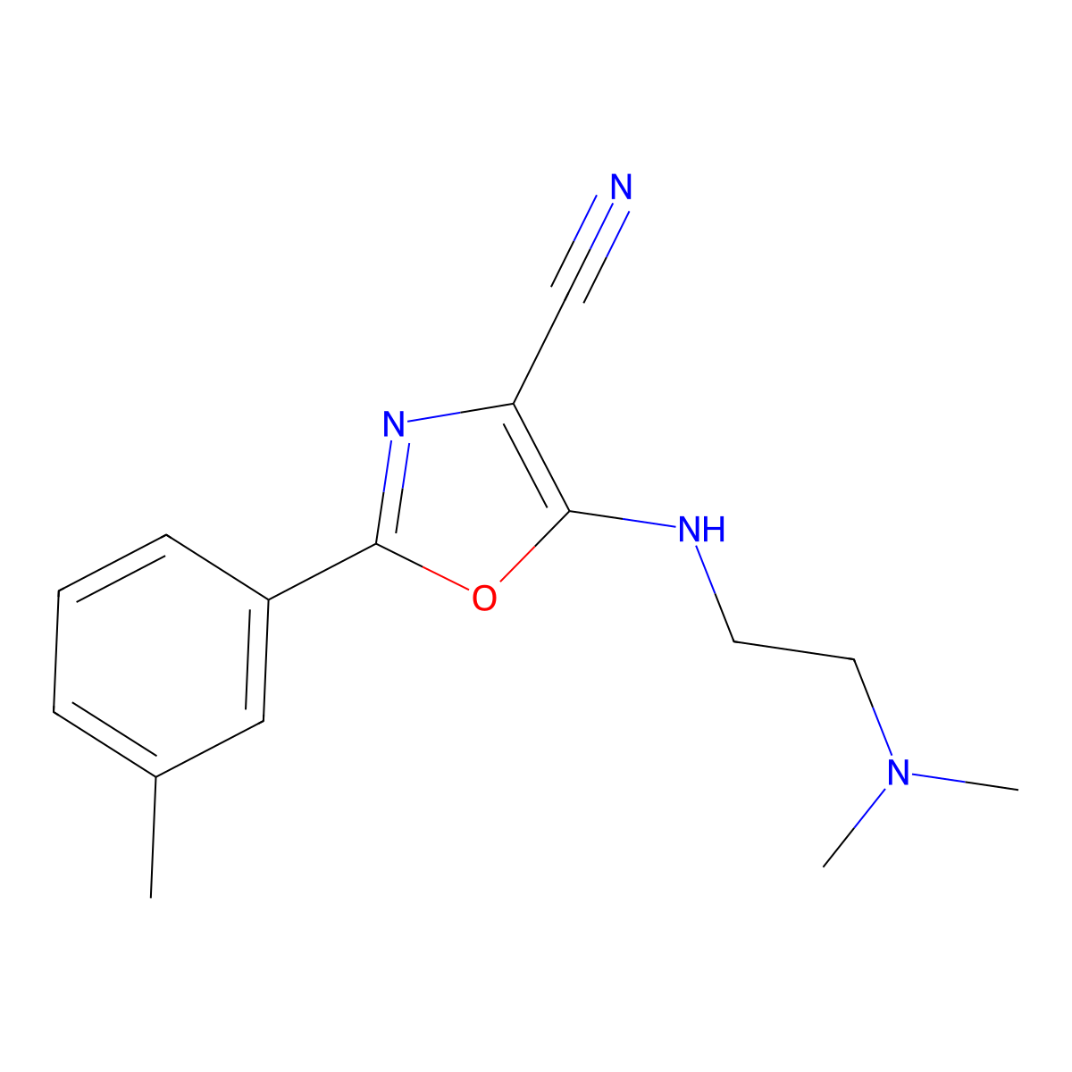 5-{[2-(Dimethylamino)ethyl]amino}-2-(3-methylphenyl)-1,3-oxazole-4-carbonitrile molecular structure, CAS 613651-01-7