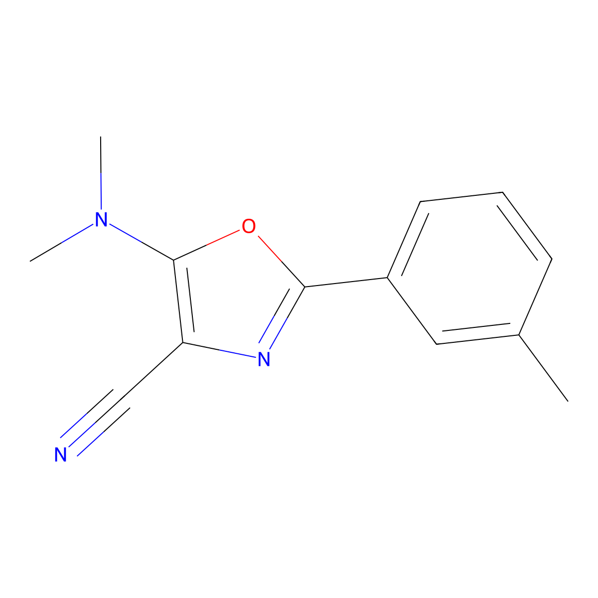 5-(Dimethylamino)-2-(3-methylphenyl)-1,3-oxazole-4-carbonitrile molecular structure, CAS 613651-14-2