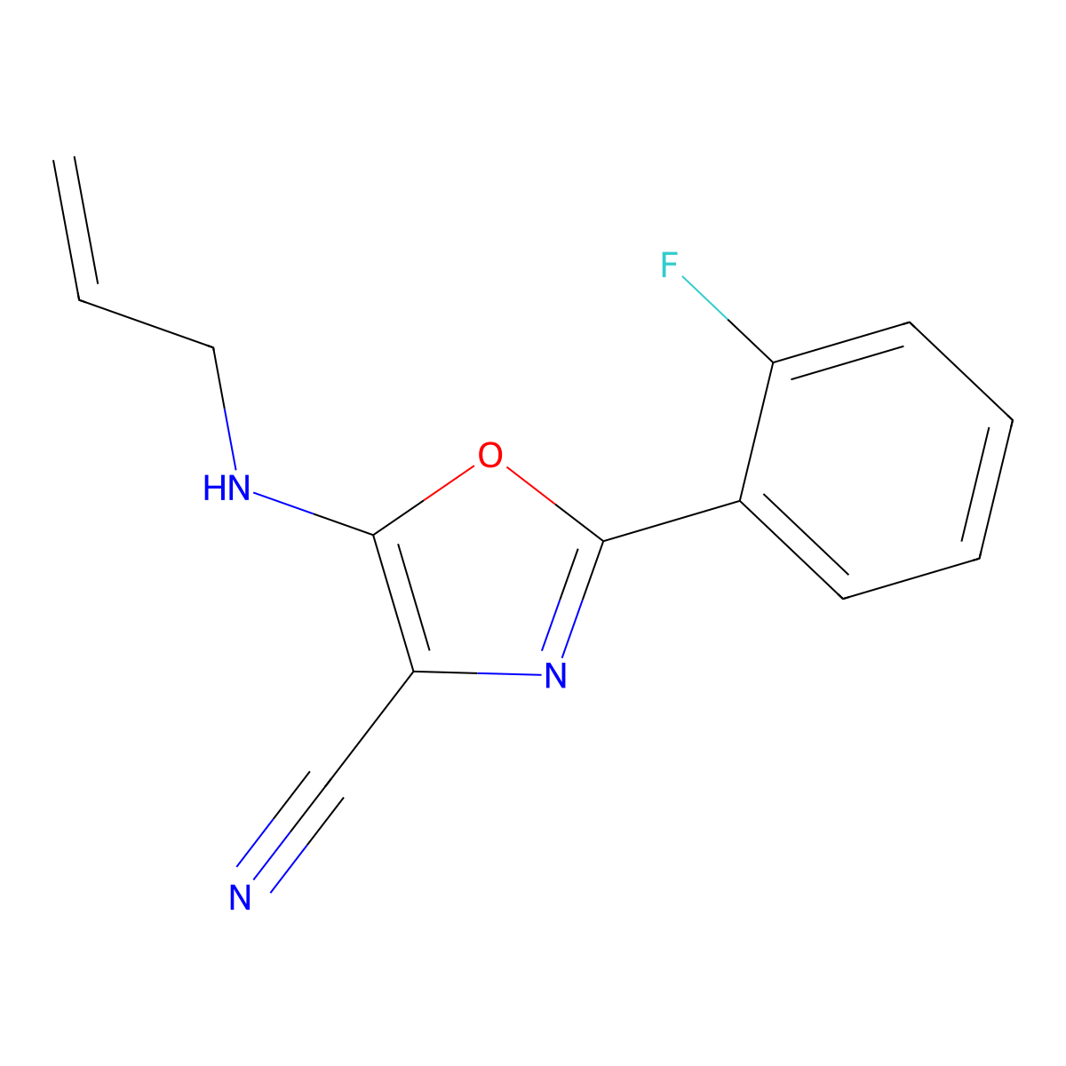 2-(2-Fluorophenyl)-5-(prop-2-enylamino)-1,3-oxazole-4-carbonitrile molecular structure, CAS 613651-87-9