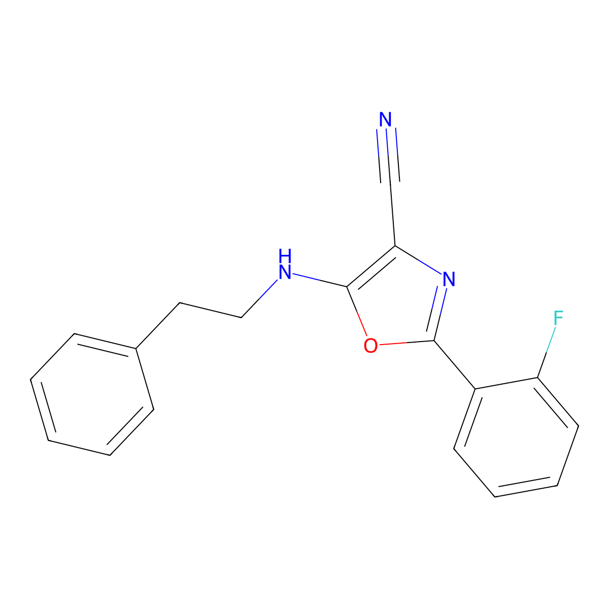 2-(2-Fluorophenyl)-5-[(2-phenylethyl)amino]-1,3-oxazole-4-carbonitrile molecular structure, CAS 613651-94-8