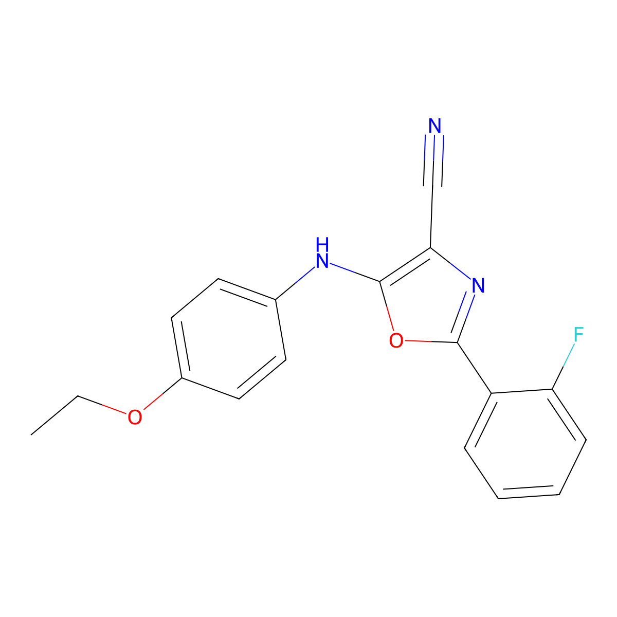 5-[(4-Ethoxyphenyl)amino]-2-(2-fluorophenyl)-1,3-oxazole-4-carbonitrile molecular structure, CAS 613651-96-0