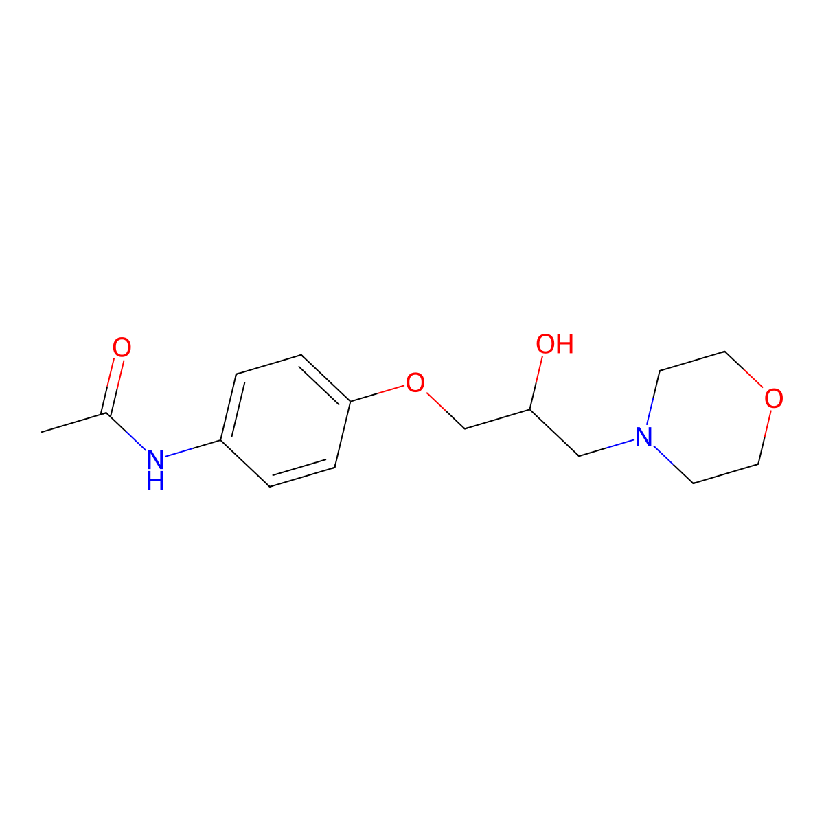 N-[4-(2-hydroxy-3-morpholin-4-ylpropoxy)phenyl]acetamide molecular structure, CAS 613655-66-6