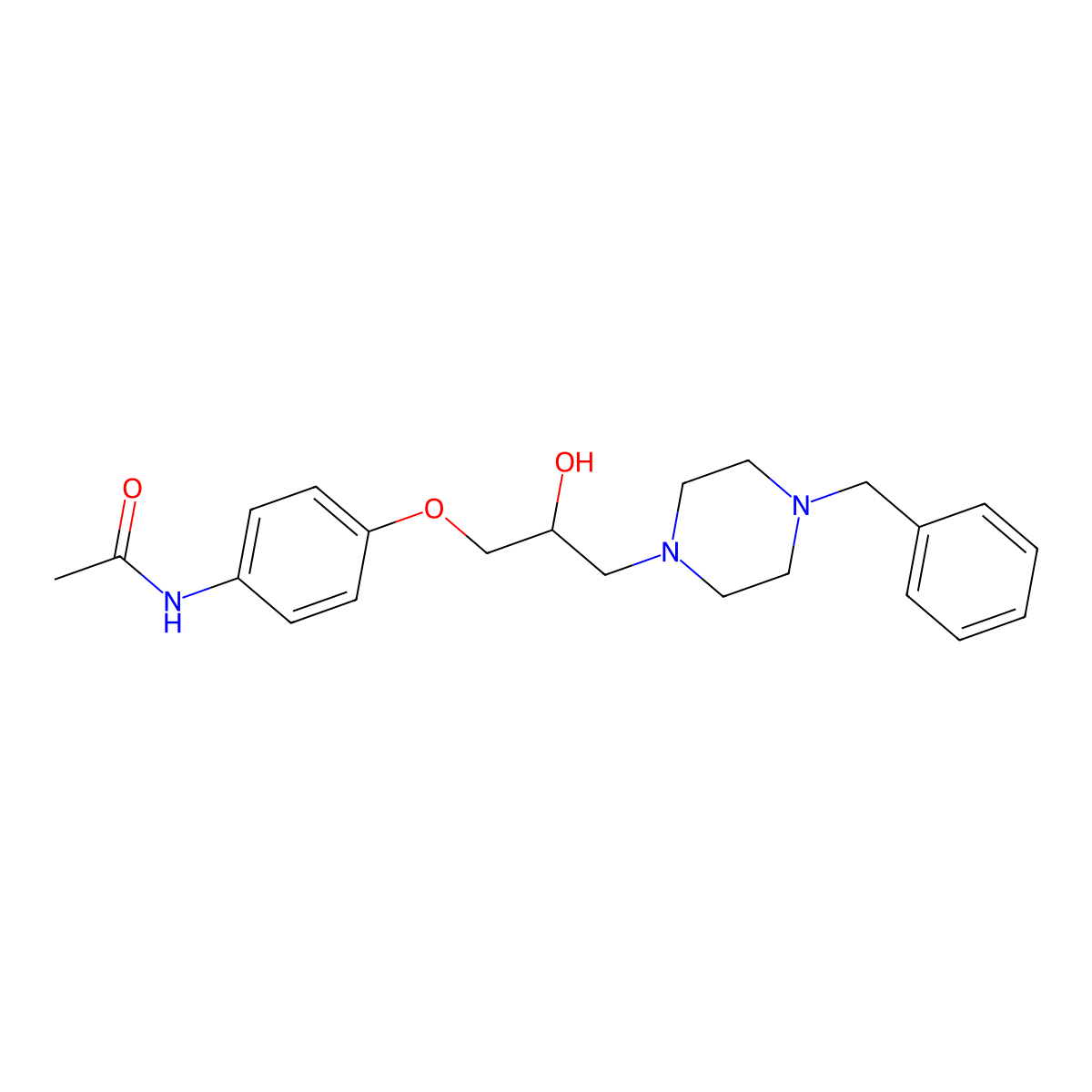 N-{4-[3-(4-benzyl-1-piperazinyl)-2-hydroxypropoxy]phenyl}acetamide molecular structure, CAS 613655-78-0