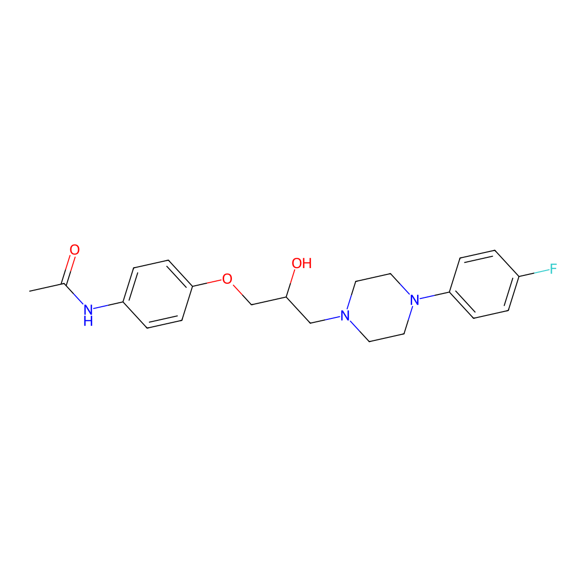 N-(4-{3-[4-(4-fluorophenyl)piperazin-1-yl]-2-hydroxypropoxy}phenyl)acetamide molecular structure, CAS 613655-80-4