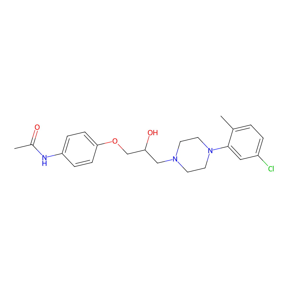 N-[4-[3-[4-(5-chloro-2-methylphenyl)-1-piperazinyl]-2-hydroxypropoxy]phenyl]acetamide molecular structure, CAS 613655-83-7