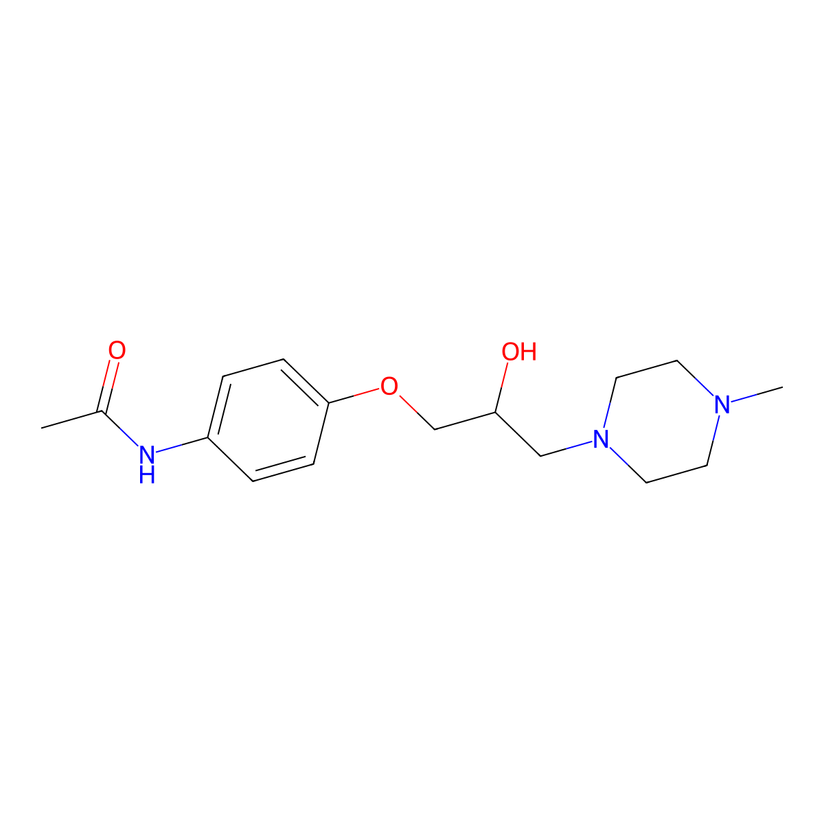 N-{4-[2-hydroxy-3-(4-methylpiperazin-1-yl)propoxy]phenyl}acetamide molecular structure, CAS 613655-89-3