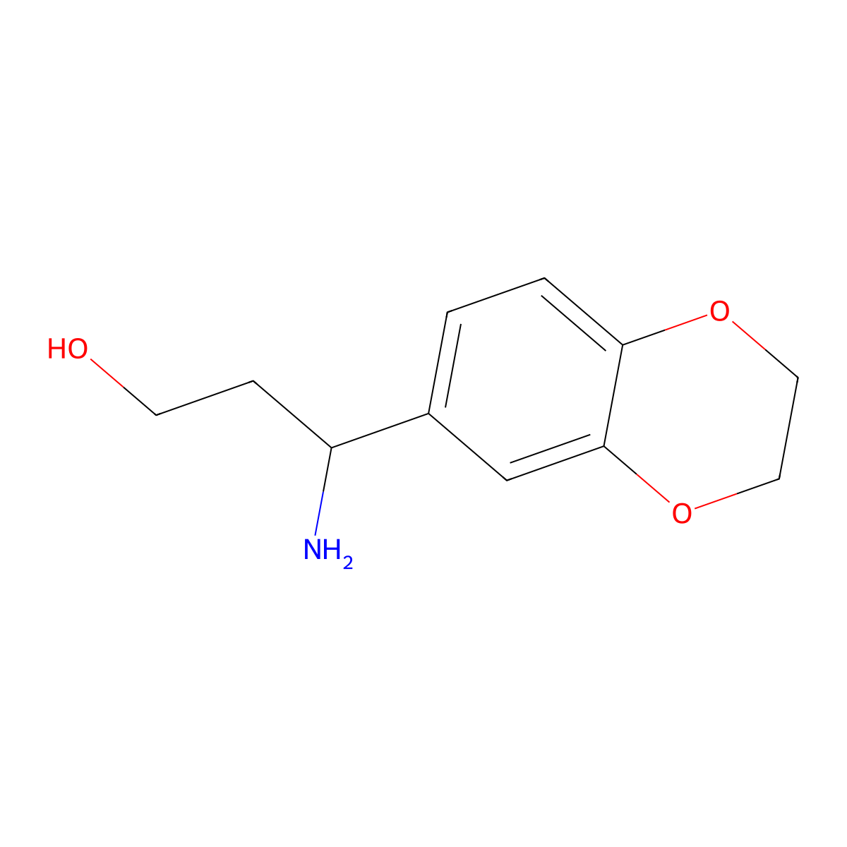 3-Amino-3-(2,3-dihydrobenzo[b][1,4]dioxin-6-yl)propan-1-ol molecular structure, CAS 613656-44-3