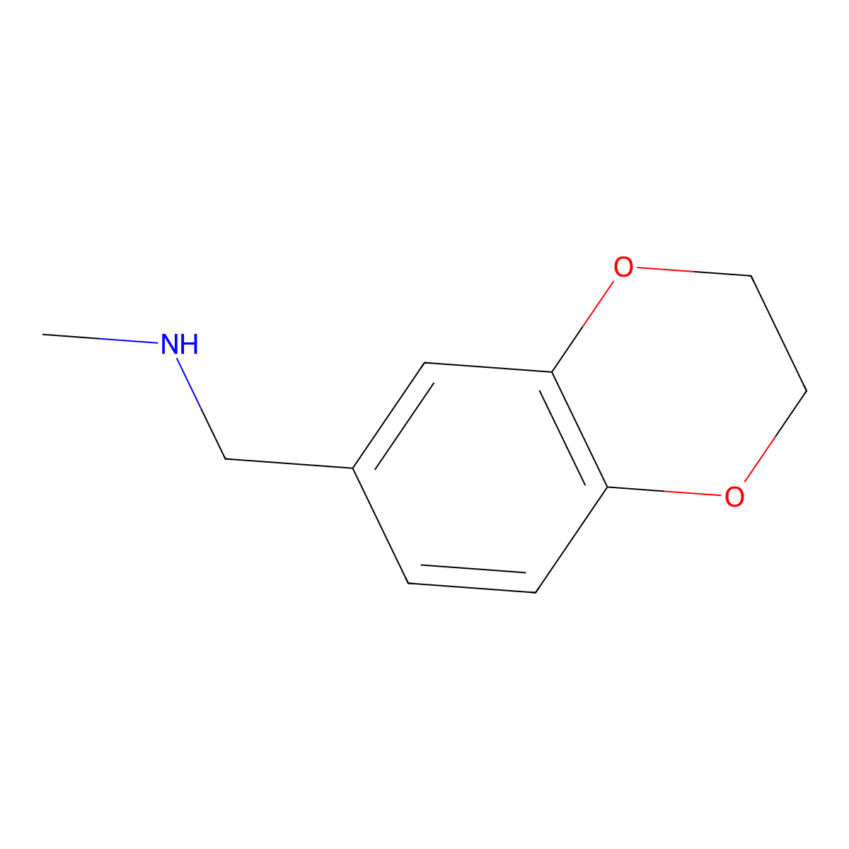 1-(2,3-Dihydro-1,4-benzodioxin-6-yl)-N-methylmethanamine molecular structure, CAS 613656-45-4