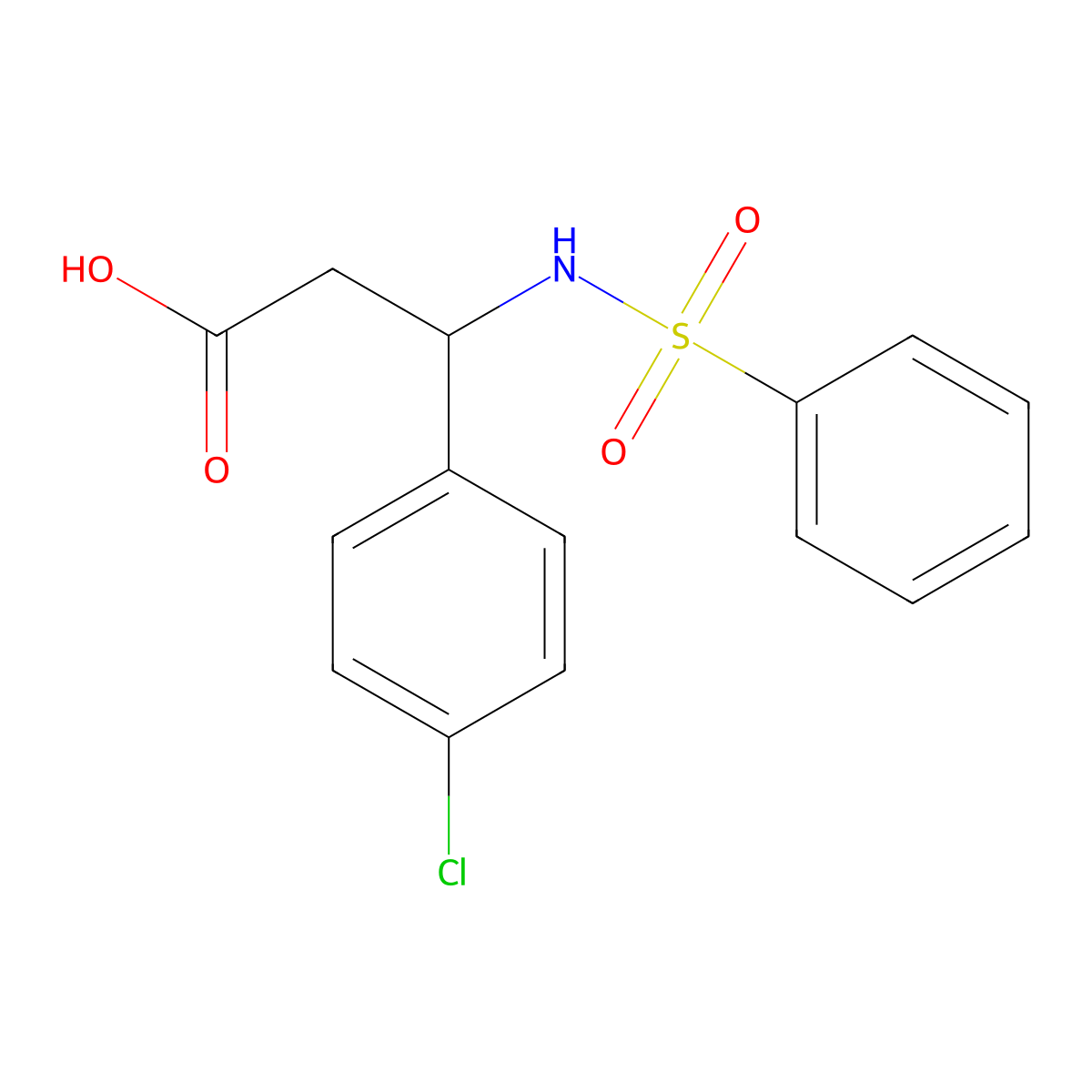 3-(4-Chlorophenyl)-3-[(phenylsulfonyl)amino]propanoic acid molecular structure, CAS 613656-63-6