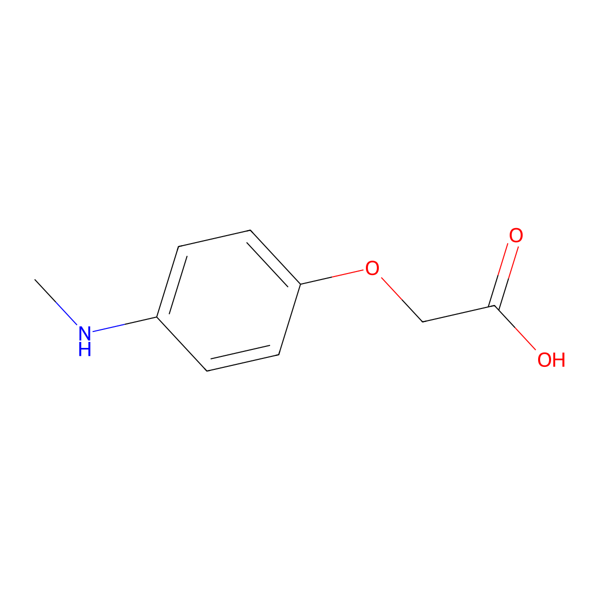2-(4-(Methylamino)phenoxy)acetic acid molecular structure, CAS 613656-66-9