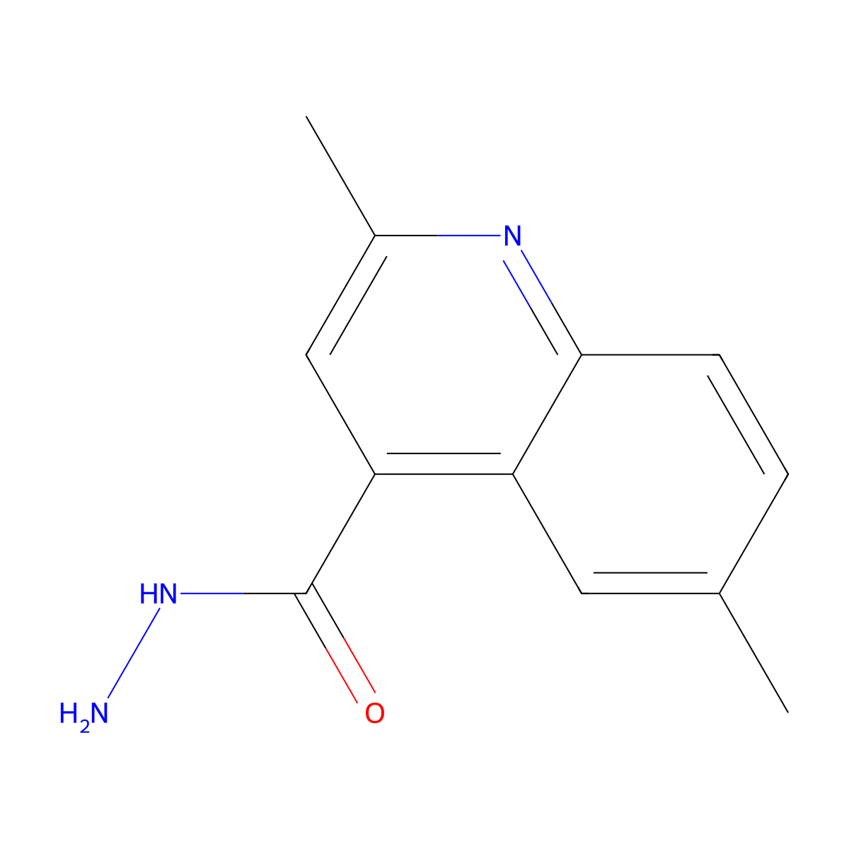 2,6-Dimethylquinoline-4-carbohydrazide molecular structure, CAS 613656-68-1