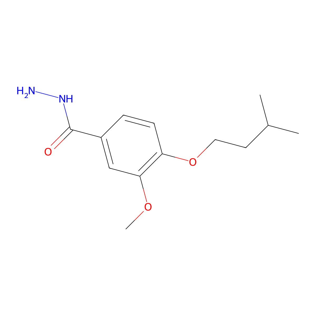 3-Methoxy-4-(3-methylbutoxy)benzohydrazide molecular structure, CAS 613656-76-1