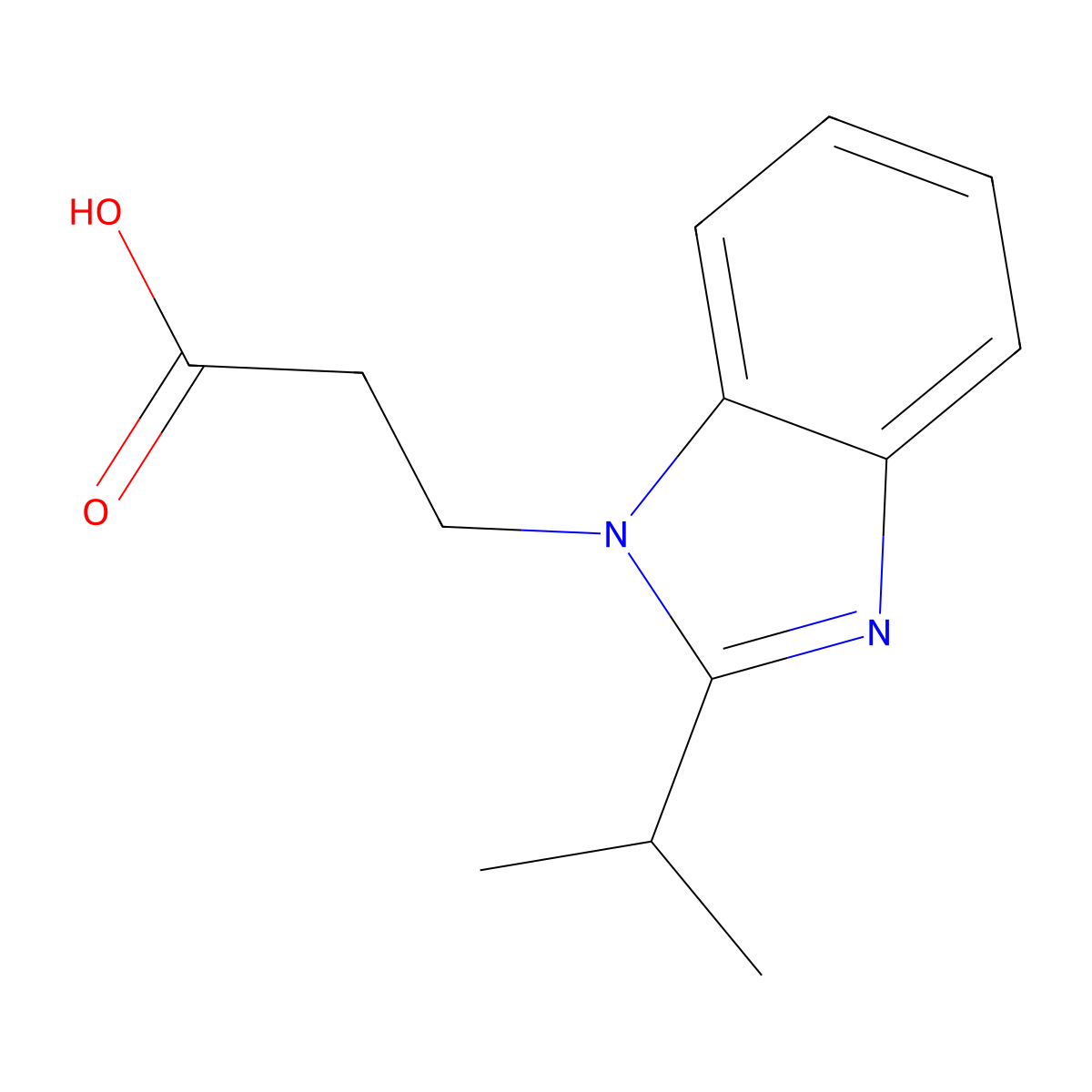 3-(2-isopropyl-1H-benzo[d]imidazol-1-yl)propanoic acid molecular structure, CAS 613656-94-3