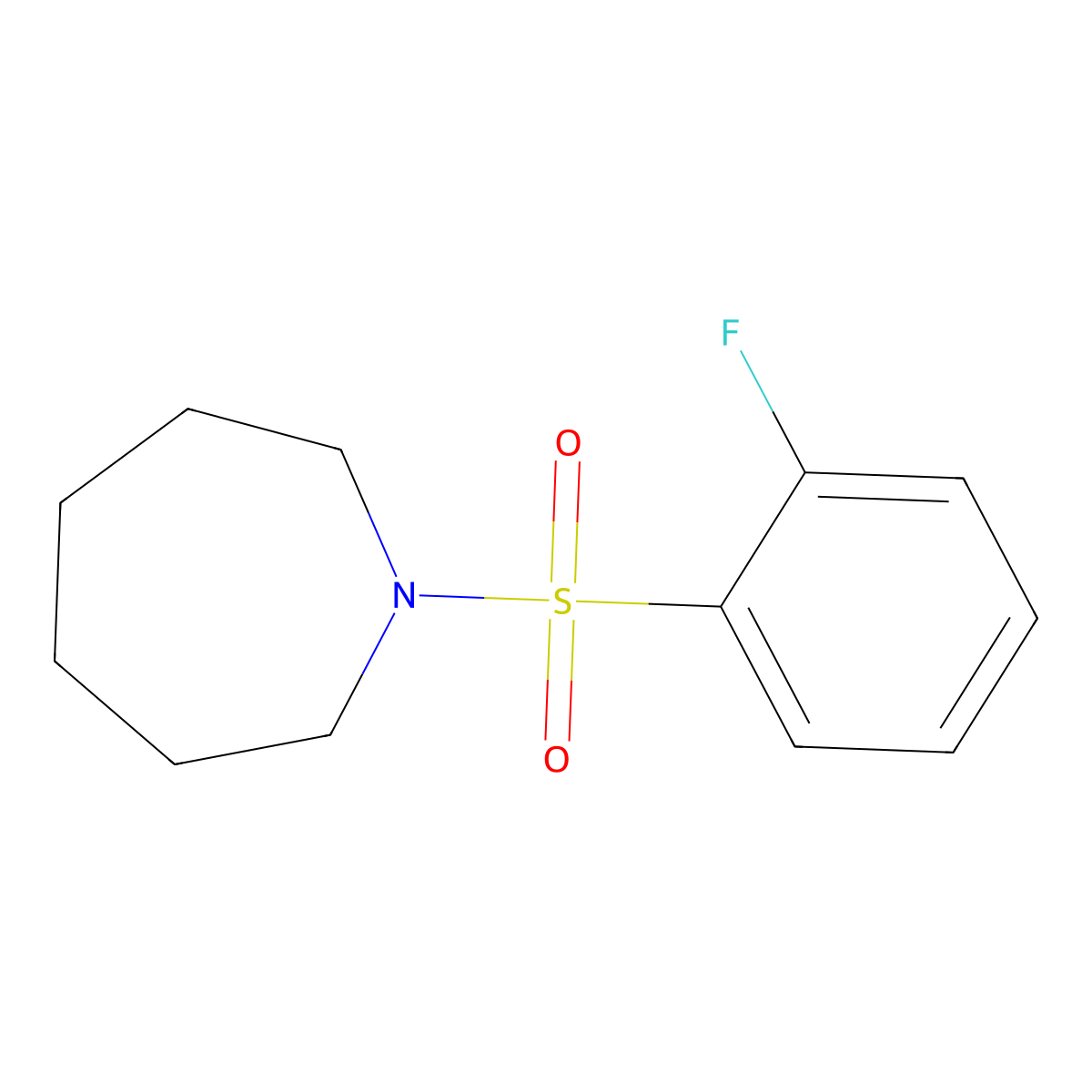1-(2-Fluorophenyl)sulfonylazepane molecular structure, CAS 613657-03-7
