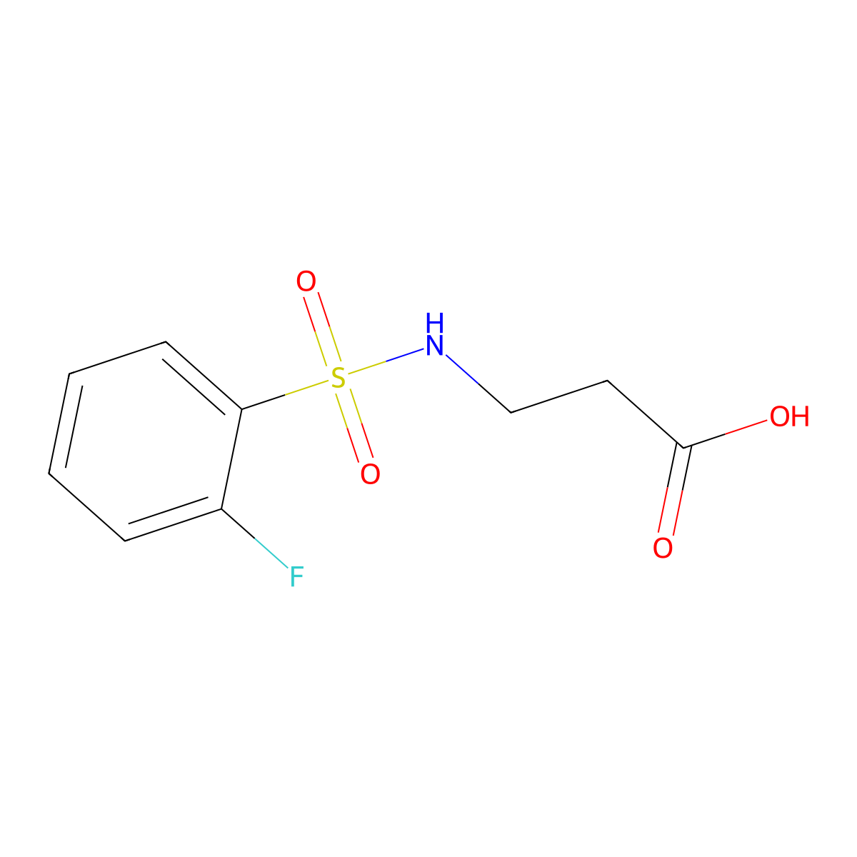 3-(2-Fluorobenzenesulfonamido)propanoic acid molecular structure, CAS 613657-21-9