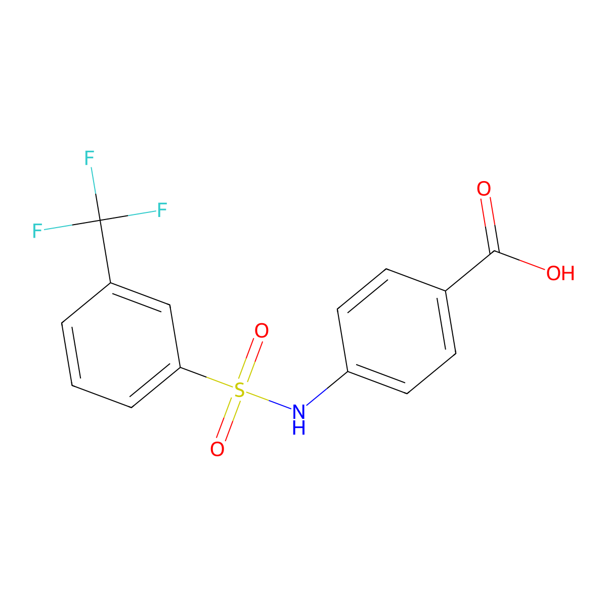 4-[[[3-(Trifluoromethyl)phenyl]sulfonyl]amino]benzoic acid molecular structure, CAS 613657-61-7