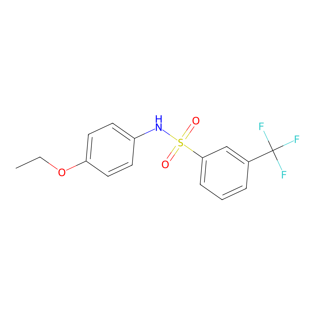 N-(4-ethoxyphenyl)-3-(trifluoromethyl)benzenesulfonamide molecular structure, CAS 613657-65-1