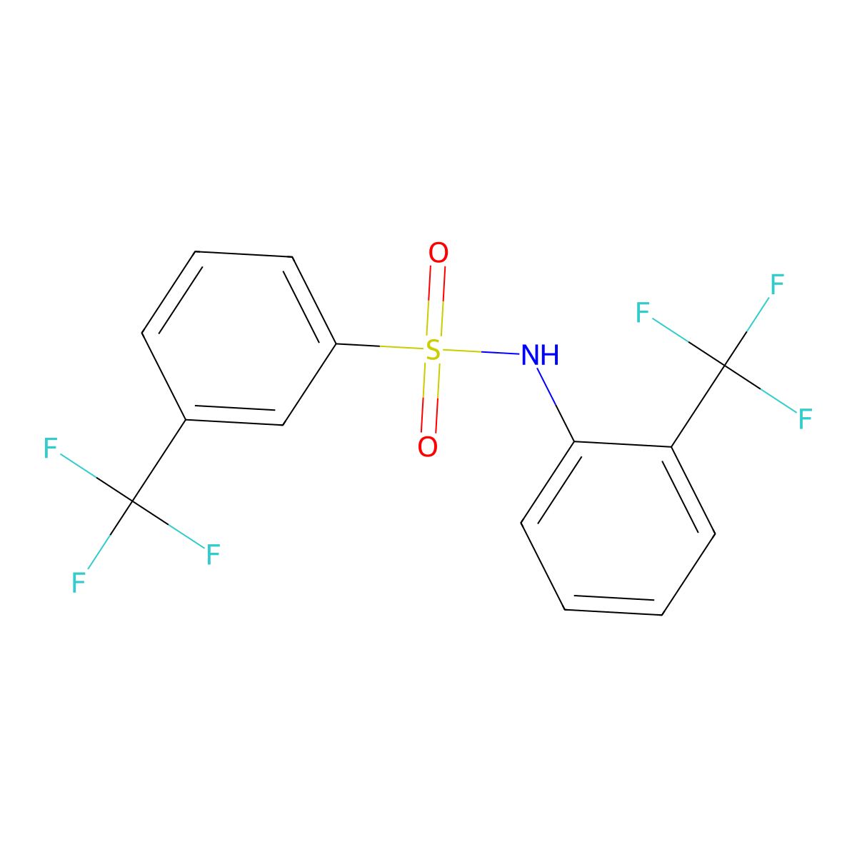 3-(trifluoromethyl)-N-[2-(trifluoromethyl)phenyl]benzenesulfonamide molecular structure, CAS 613657-73-1