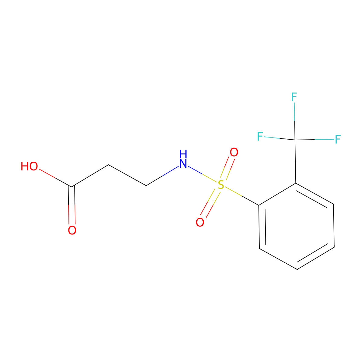 3-[2-(Trifluoromethyl)benzenesulfonamido]propanoic acid molecular structure, CAS 613657-96-8