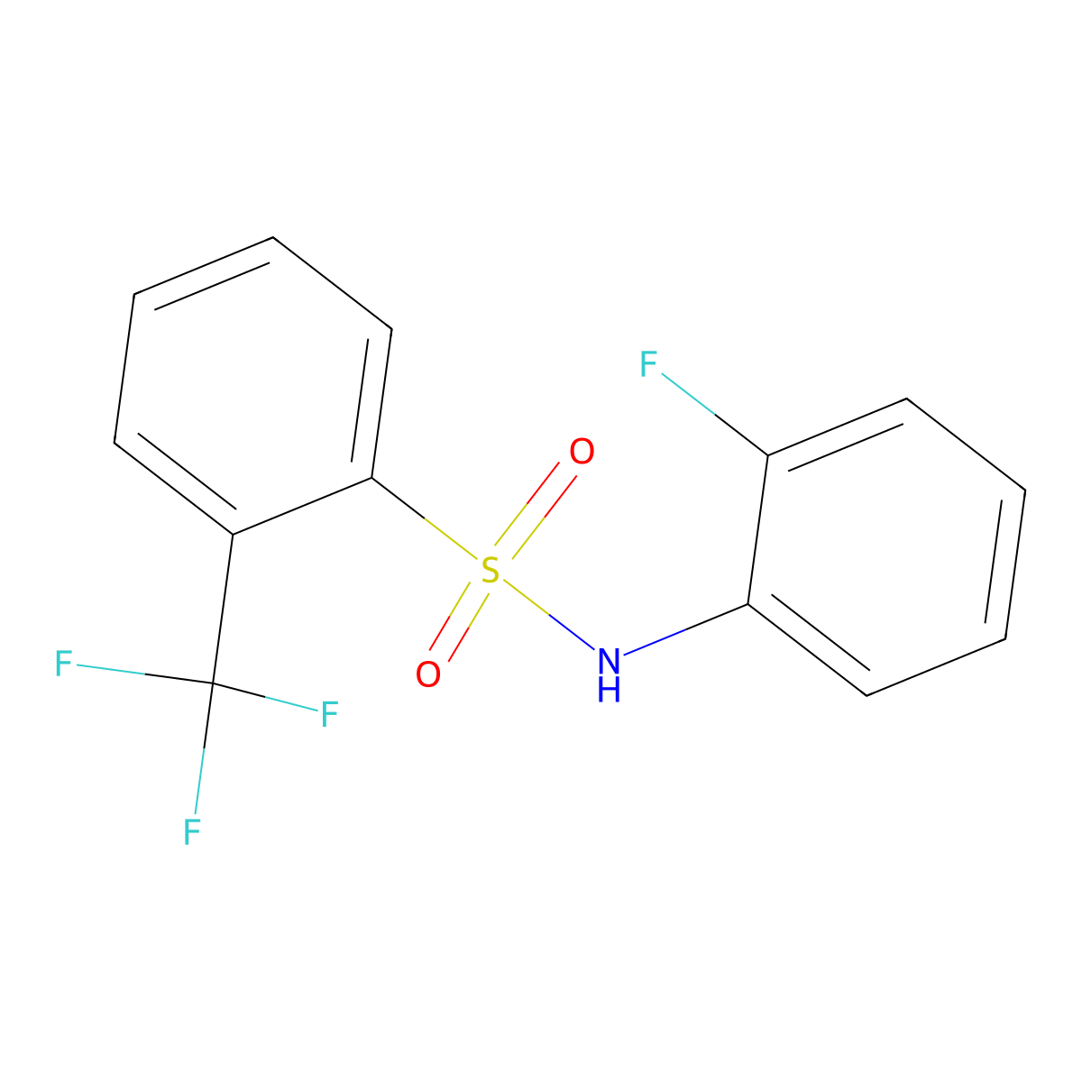 N-(2-fluorophenyl)-2-(trifluoromethyl)benzenesulfonamide molecular structure, CAS 613658-00-7