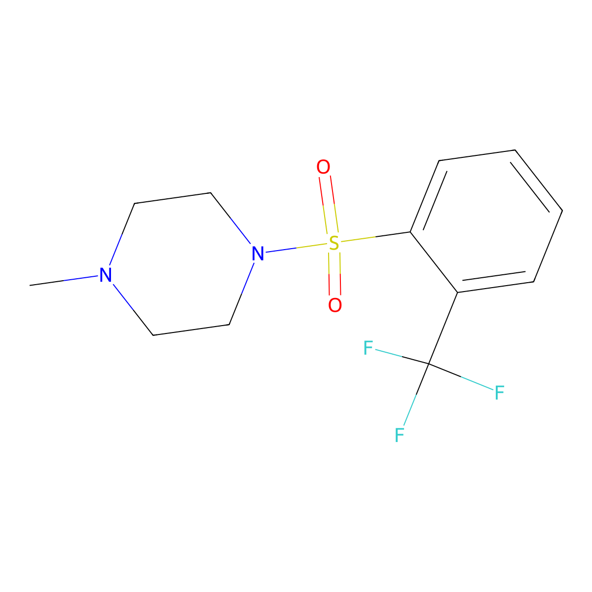 1-Methyl-4-[[2-(trifluoromethyl)phenyl]sulfonyl]piperazine molecular structure, CAS 613658-02-9