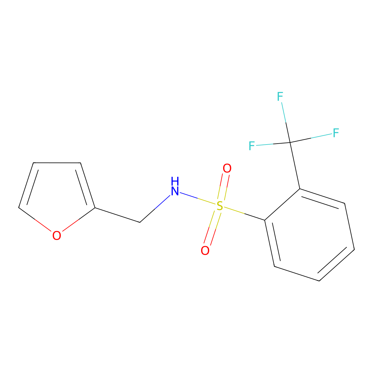(2-Furylmethyl){[2-(trifluoromethyl)phenyl]sulfonyl}amine molecular structure, CAS 613658-15-4