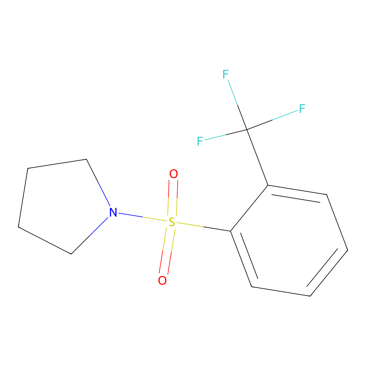 1-[2-(Trifluoromethyl)benzenesulfonyl]pyrrolidine molecular structure, CAS 613658-18-7
