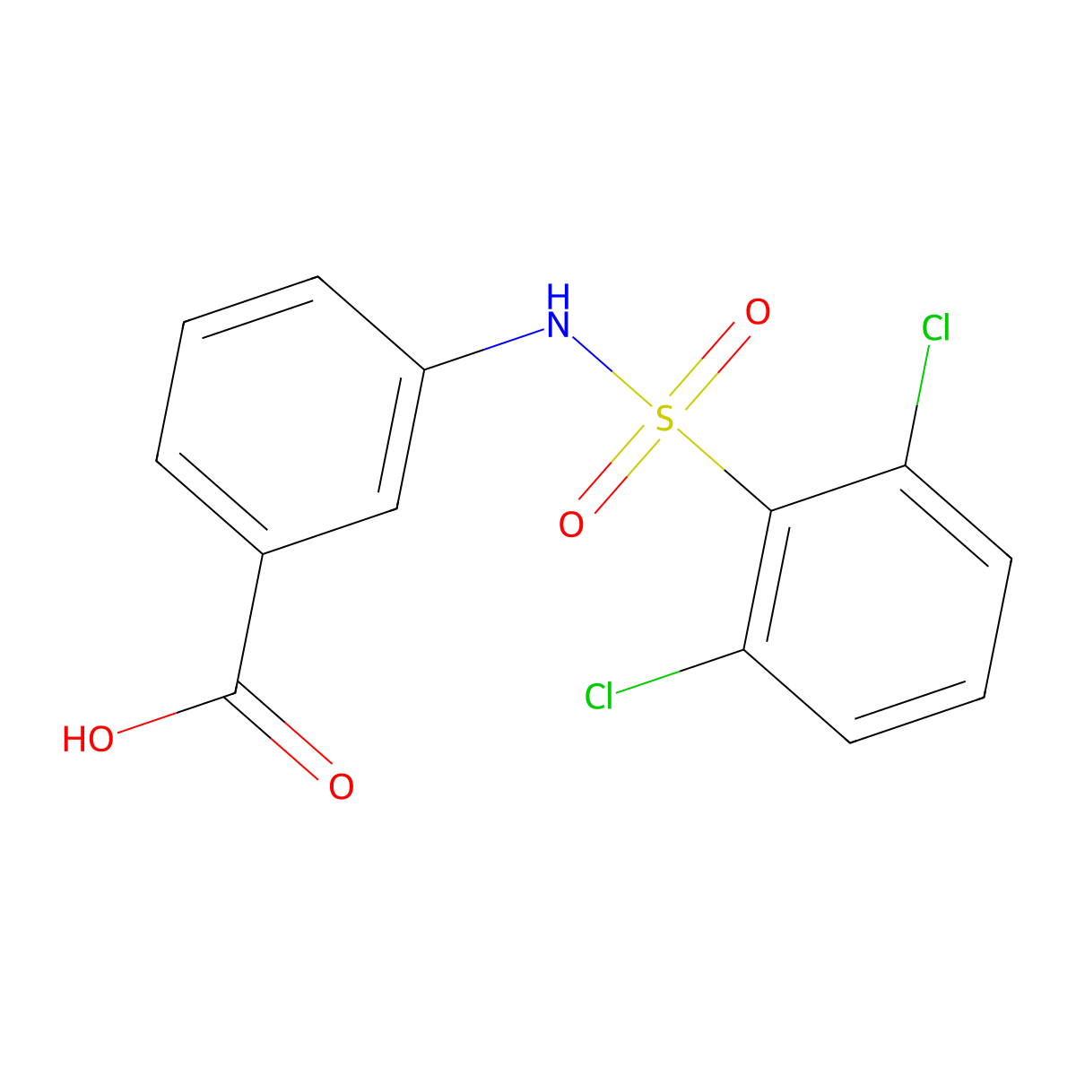 3-[(2,6-dichlorophenyl)sulfonylamino]benzoic Acid molecular structure, CAS 613658-25-6