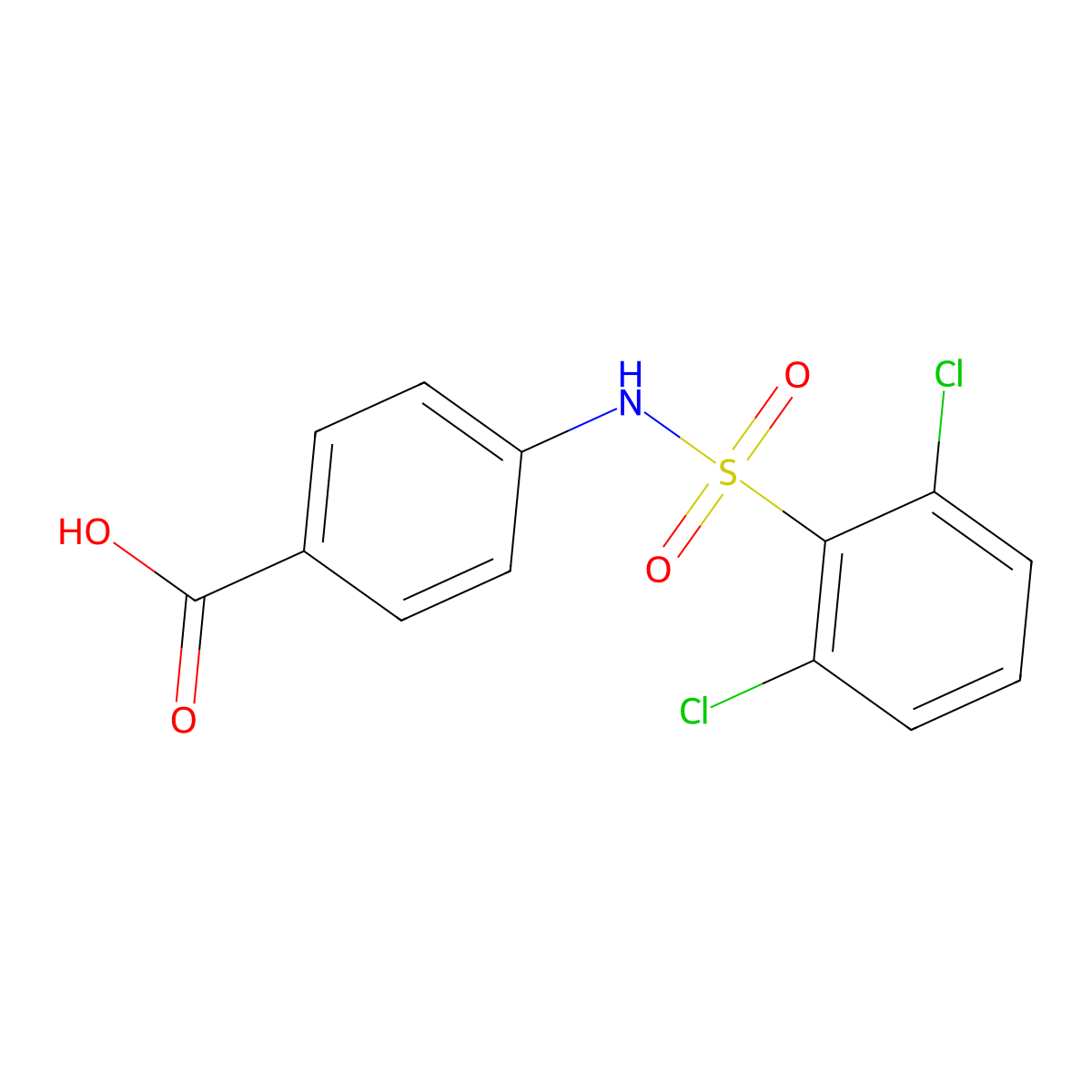 4-((2,6-Dichlorophenyl)sulfonamido)benzoic acid molecular structure, CAS 613658-26-7