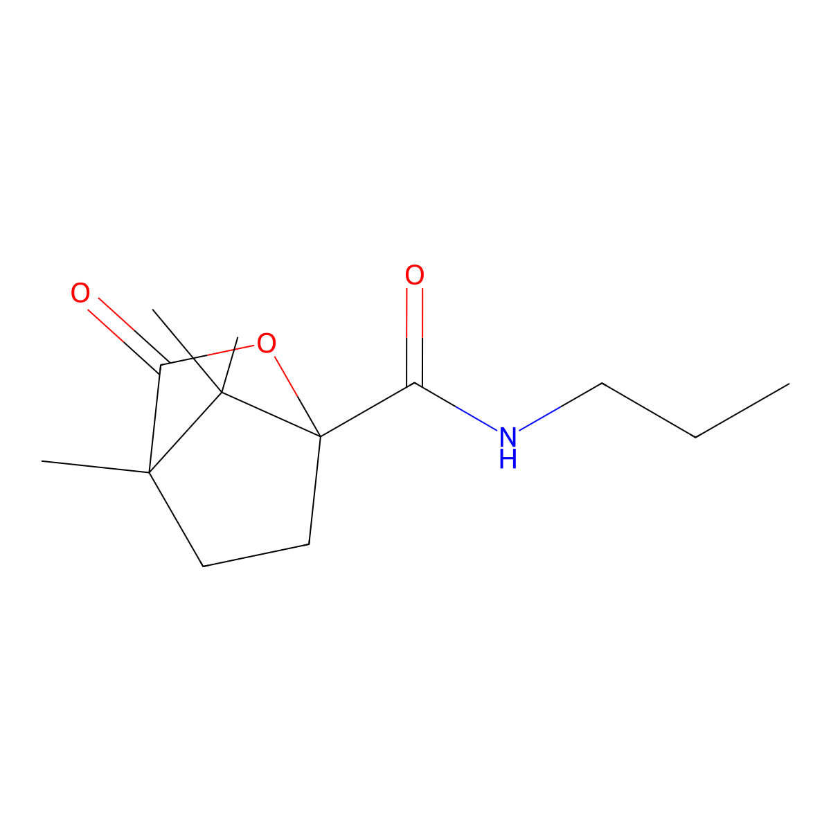 4,7,7-trimethyl-3-oxo-N-propyl-2-oxabicyclo[2.2.1]heptane-1-carboxamide molecular structure, CAS 613658-50-7