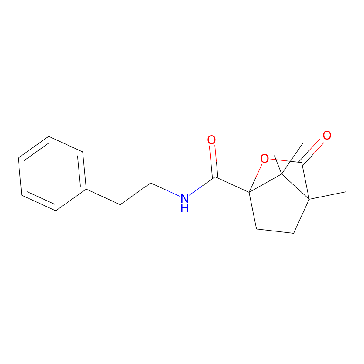 4,7,7-trimethyl-3-oxo-N-(2-phenylethyl)-2-oxabicyclo[2.2.1]heptane-1-carboxamide molecular structure, CAS 613658-51-8