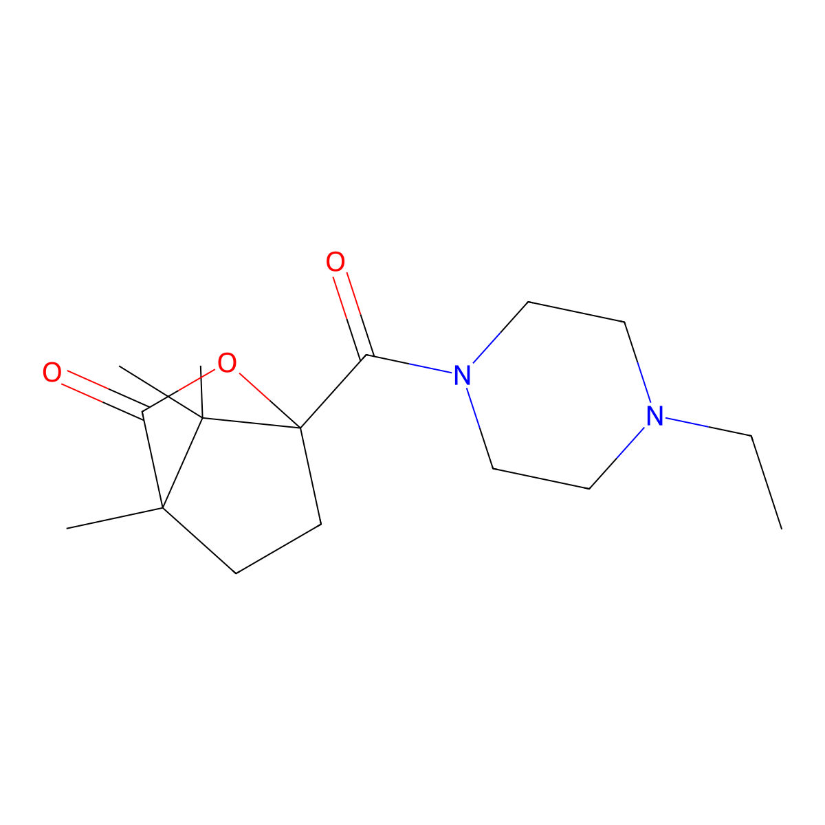 4-(4-Ethylpiperazine-1-carbonyl)-1,7,7-trimethyl-3-oxabicyclo[2.2.1]heptan-2-one molecular structure, CAS 613658-53-0
