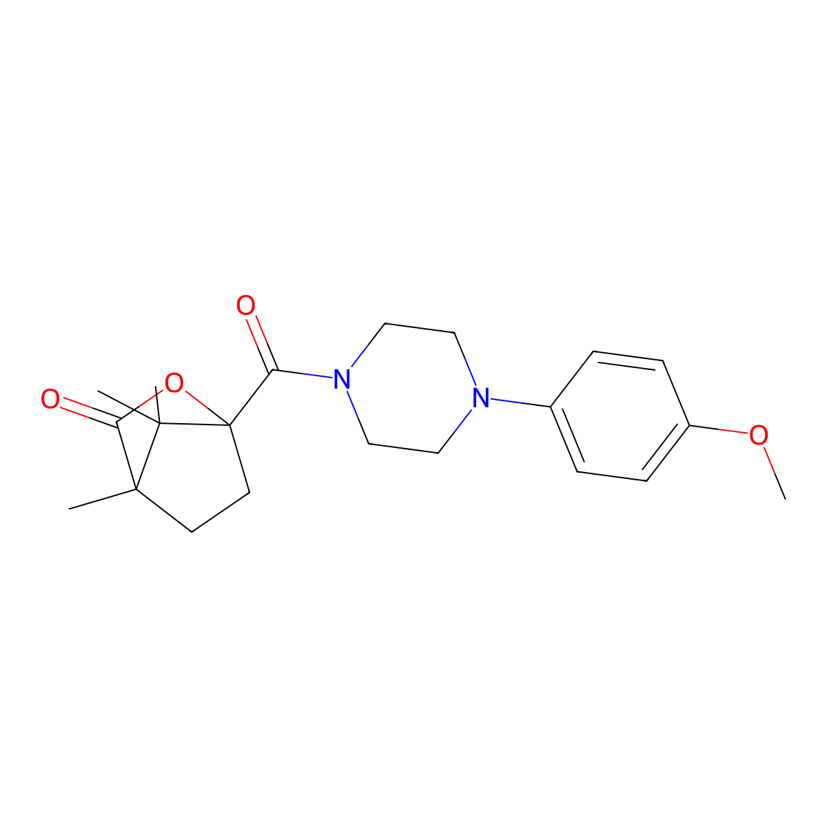 1-{[4-(4-Methoxyphenyl)piperazin-1-yl]carbonyl}-4,7,7-trimethyl-2-oxabicyclo[2.2.1]heptan-3-one molecular structure, CAS 613658-57-4