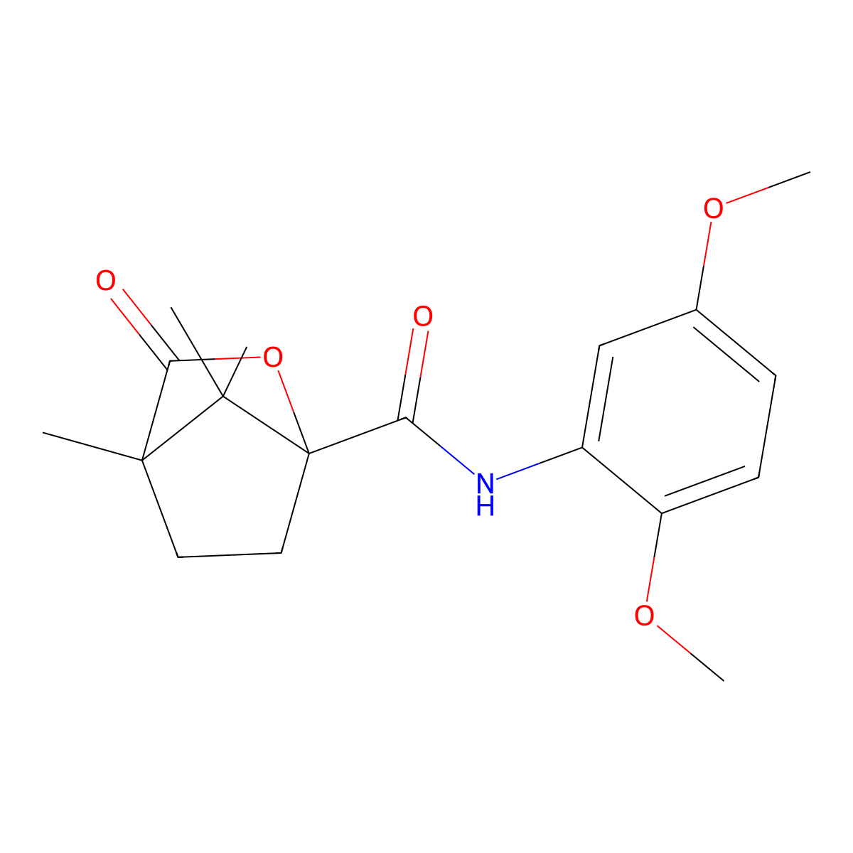 N-(2,5-dimethoxyphenyl)-4,7,7-trimethyl-3-oxo-2-oxabicyclo[2.2.1]heptane-1-carboxamide molecular structure, CAS 613658-67-6