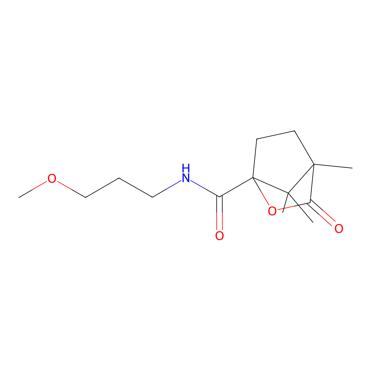 N-(3-methoxypropyl)-4,7,7-trimethyl-3-oxo-2-oxabicyclo[2.2.1]heptane-1-carboxamide molecular structure, CAS 613658-75-6