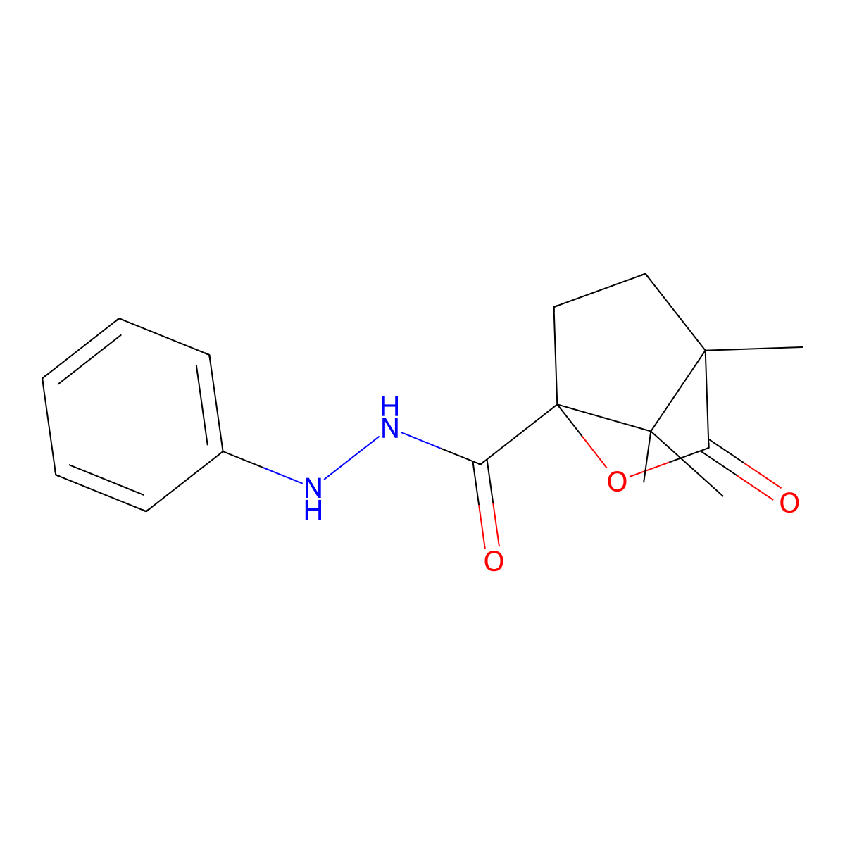 4,7,7-trimethyl-3-oxo-N'-phenyl-2-oxabicyclo[2.2.1]heptane-1-carbohydrazide molecular structure, CAS 613658-76-7