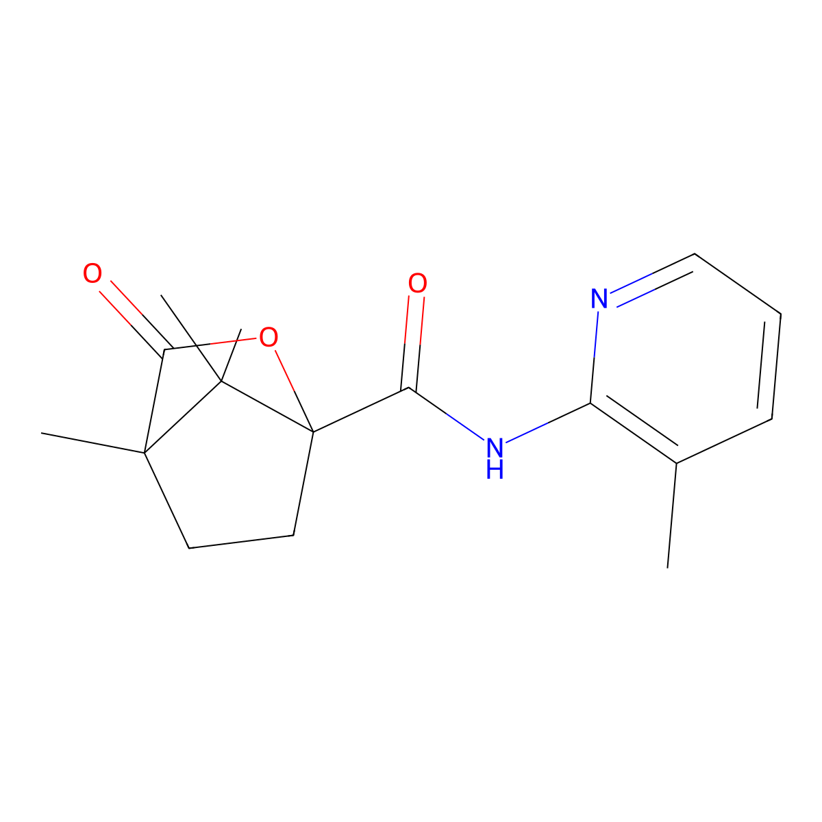 4,7,7-trimethyl-N-(3-methyl-2-pyridinyl)-3-oxo-2-oxabicyclo[2.2.1]heptane-1-carboxamide molecular structure, CAS 613658-79-0