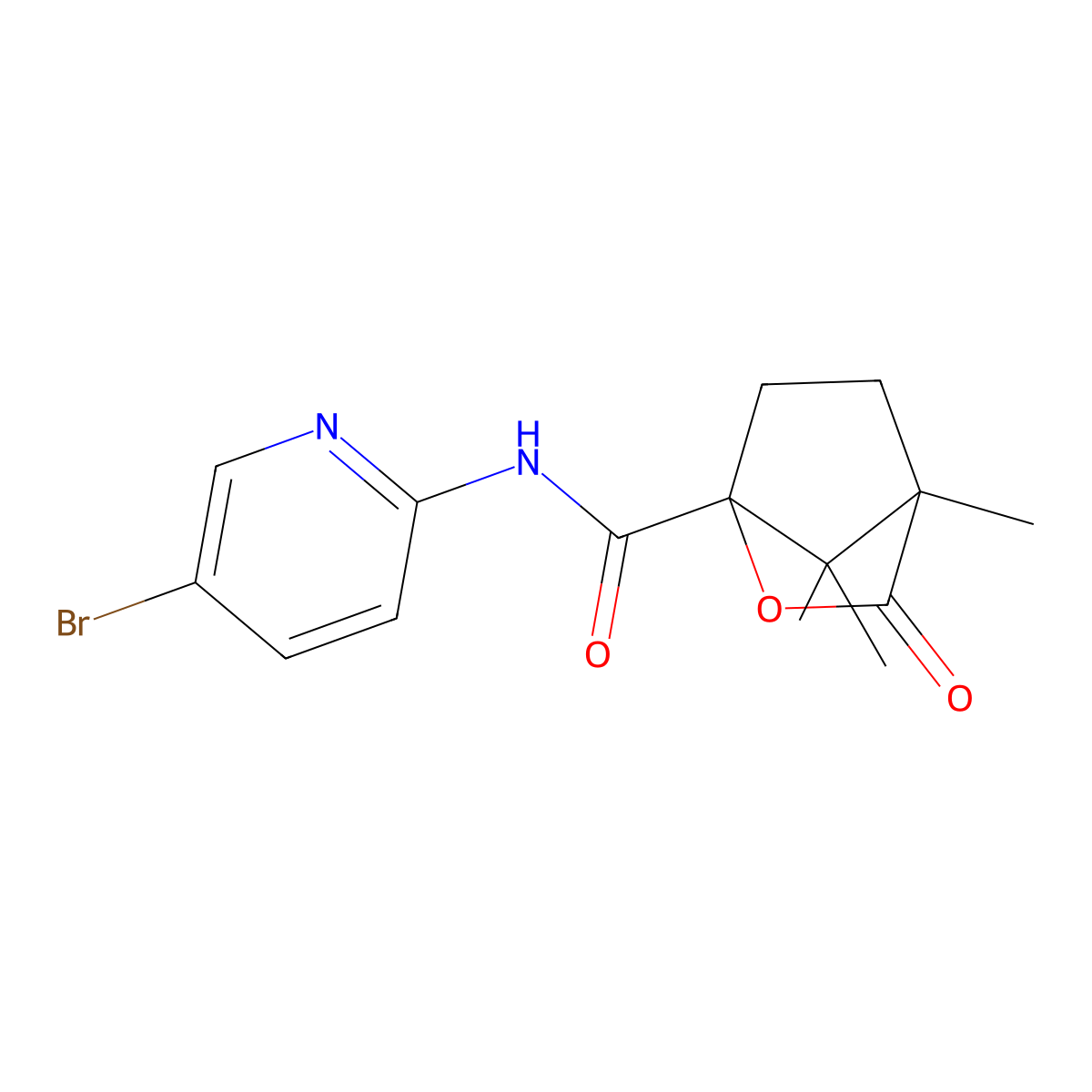N-(5-bromopyridin-2-yl)-4,7,7-trimethyl-3-oxo-2-oxabicyclo[2.2.1]heptane-1-carboxamide molecular structure, CAS 613658-90-5