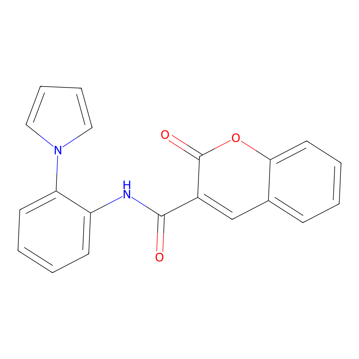 2-oxo-N-(2-pyrrol-1-ylphenyl)chromene-3-carboxamide molecular structure, CAS 613659-98-6