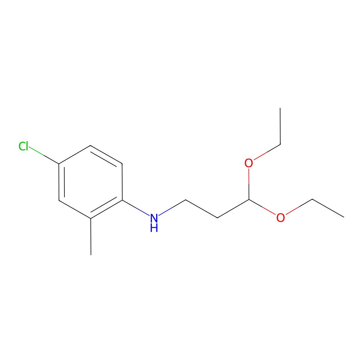 4-Chloro-N-(3,3-diethoxypropyl)-2-methylaniline molecular structure, CAS 61366-02-7