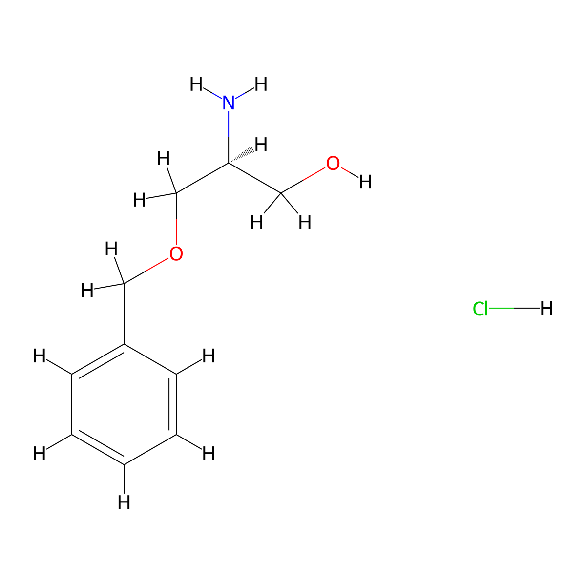 (2S)-2-amino-3-(benzyloxy)propan-1-ol hydrochloride molecular structure, CAS 61366-43-6