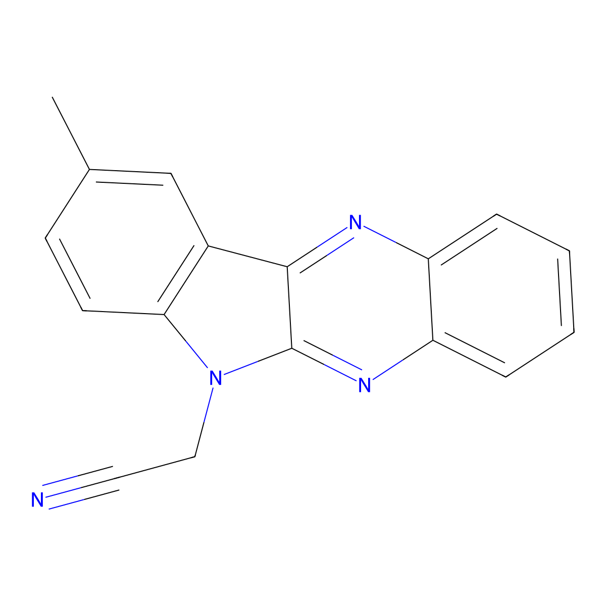 2-{9-methyl-6H-indolo[2,3-b]quinoxalin-6-yl}acetonitrile molecular structure, CAS 613660-09-6